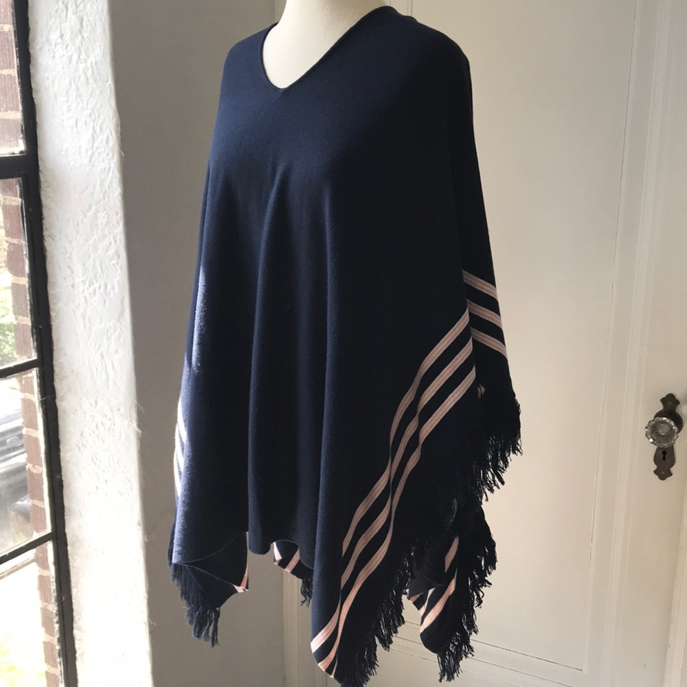 Brooks Brothers Red Fleece Repp Striped Poncho